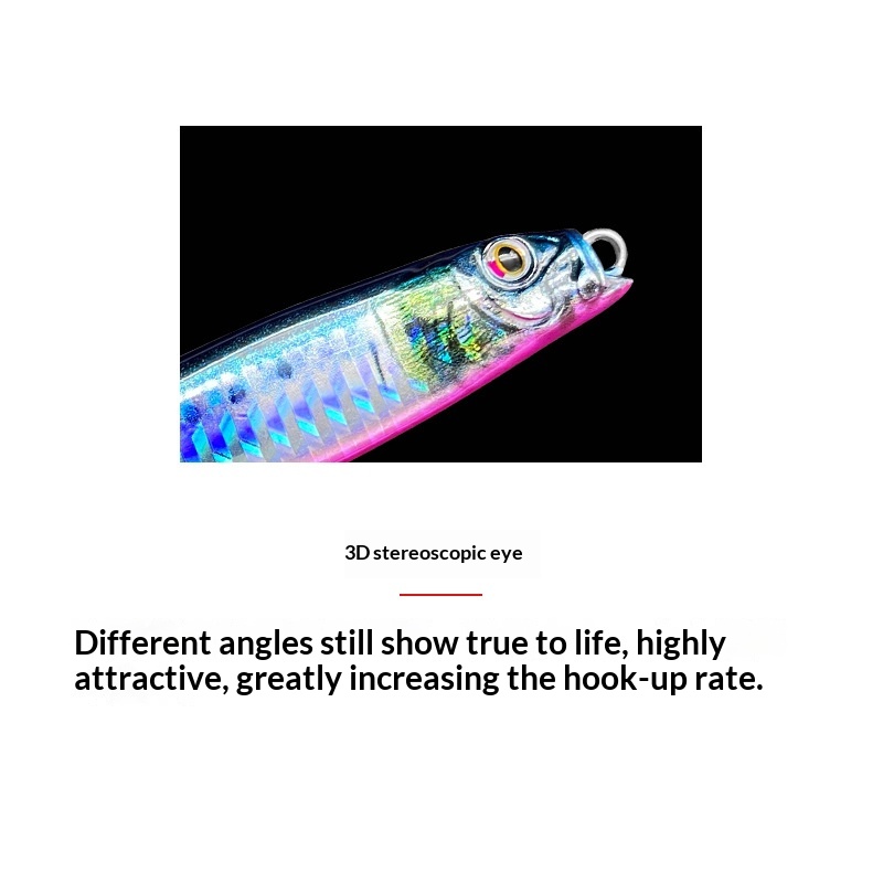Factory Spot Wholesale Metal Lead Jig Lure Iron Plate Bait Hooks for Mackerel Sea Fishing 40g 60g Cross-Border Supply – Hard Lure – view 4