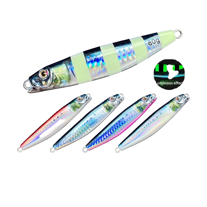 Factory Spot Wholesale Metal Lead Jig Lure Iron Plate Bait Hooks for Mackerel Sea Fishing 40g 60g Cross-Border Supply – Hard Lure – view 3