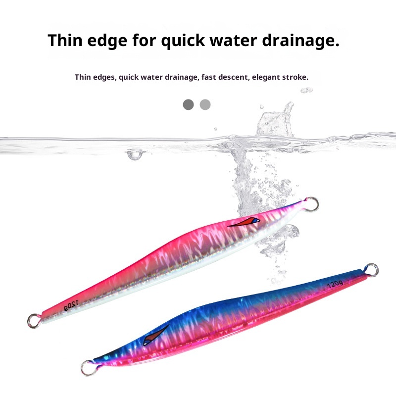 New Style Japanese Iron Plate Lure Lead Metal Jig Artificial Hard Bait Glow-in-the-Dark Laser 60g 80g 100g 120g – Hard Lure – view 2