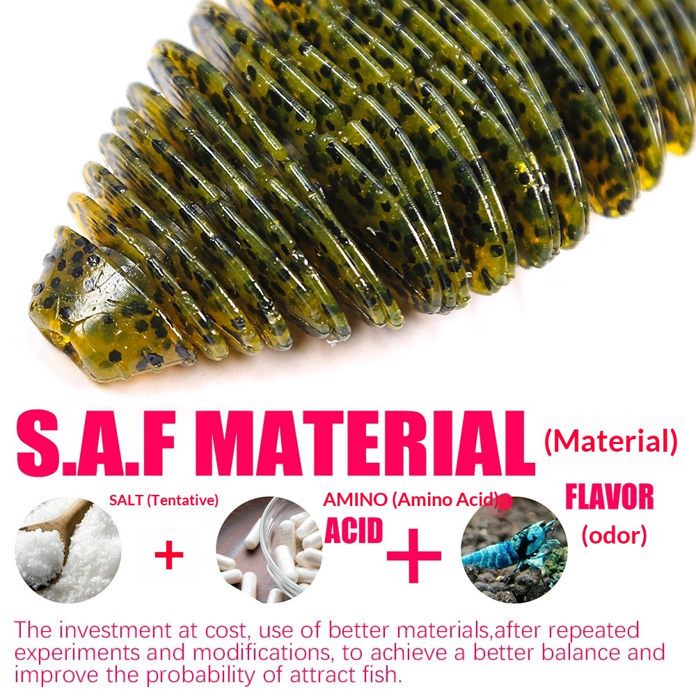 LURE FISHING High-Gravity Biomimetic Stainless Steel Threaded Shrimp Artificial Soft Bait 75mm/100mm 2,4 Pieces – Worms & Grubs – view 4