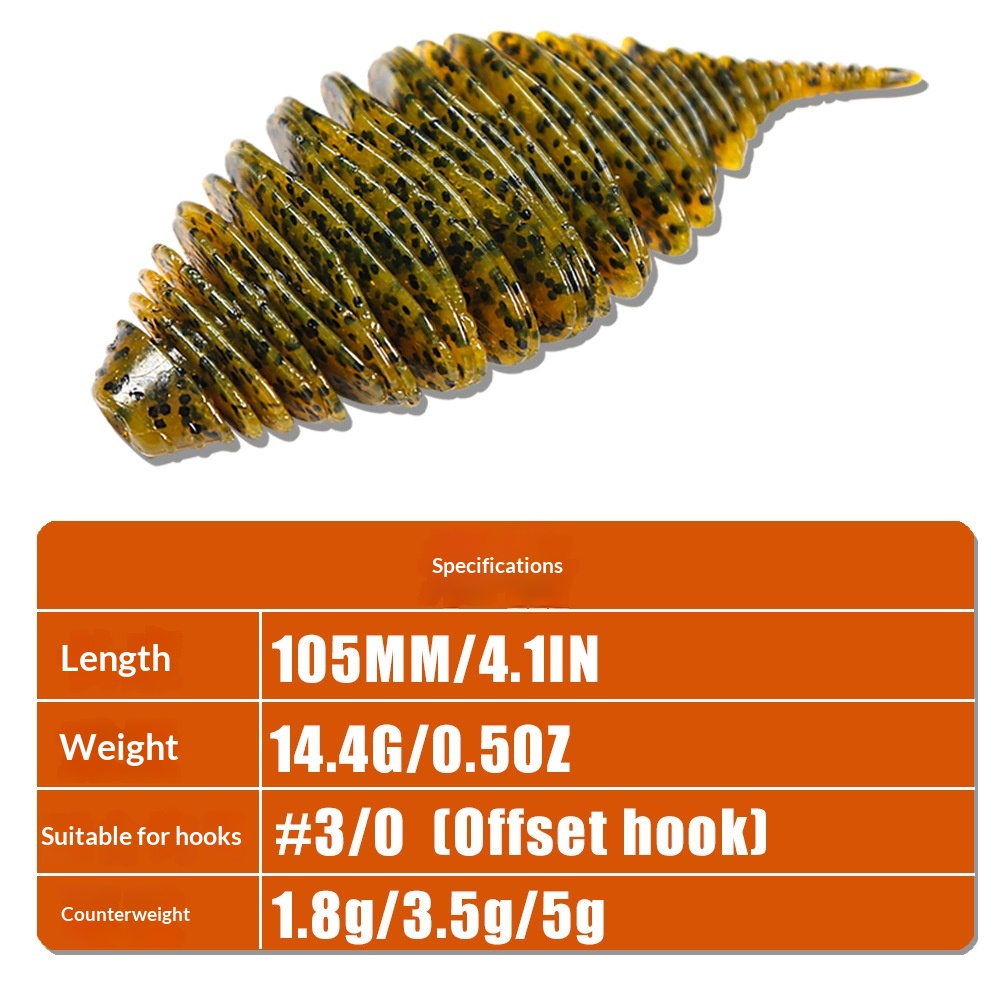LURE FISHING High-Gravity Biomimetic Stainless Steel Threaded Shrimp Artificial Soft Bait 75mm/100mm 2,4 Pieces – Worms & Grubs – view 2