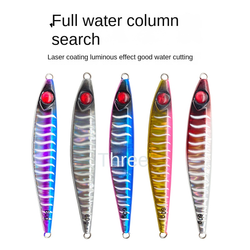 Boat Fishing Lure Iron Plate Bare Metal Jig Long-Distance Sea Fishing Bait 40g 60g 80g Slow Jigging No Hooks Mackerel – Hard Lure – view 2