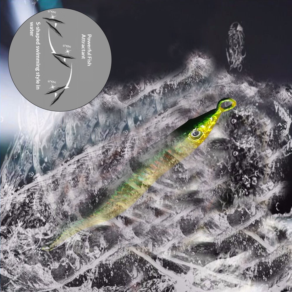 Fast-Sinking Iron Plate S-Shaped Long Strip Little Jack Quick-Pull Artificial Hard Bait 130g 160g 180g Hairtail Mackerel – Hard Lure – view 5