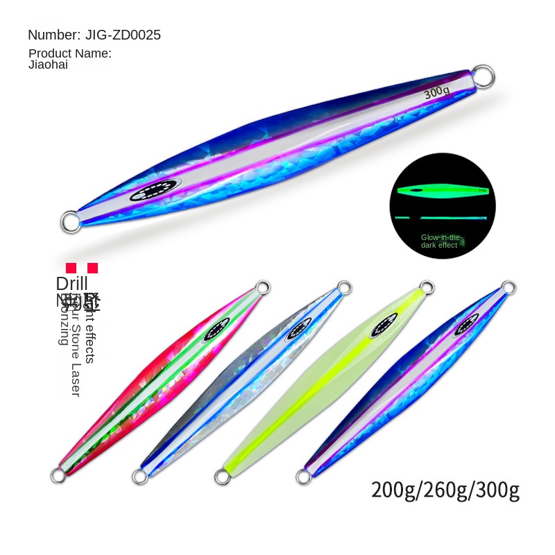 Manufacturer Sea Fishing Fast-Sinking Iron Plate Lure Noctilucent Laser Metal Jig Lead Fish Quick-Pull Artificial Bait Mackerel – Hard Lure – view 3