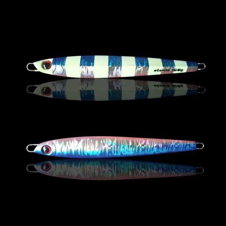 Fast-Sinking Iron Plate Jig Lure with Strong Night Glow & Laser for Sea Fishing-Spanish Mackerel Tuna-160g/200g – Hard Lure – view 4