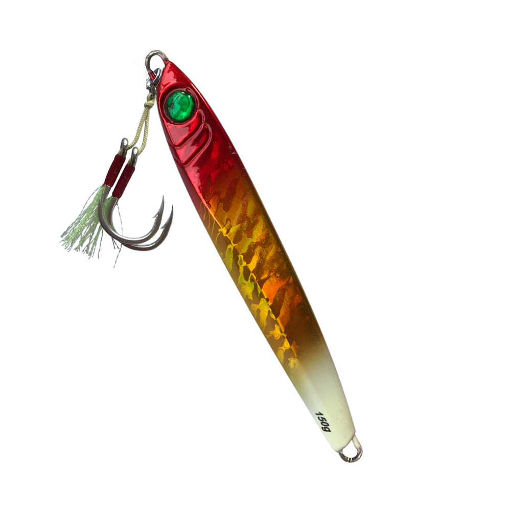 Fast-Sinking Iron Plate Lure 150g 200g Quick-Pull Sea Fishing Boat Fishing Lead Fish Night-Luminous Hooks Artificial Hard Bait – Hard Lure – view 5