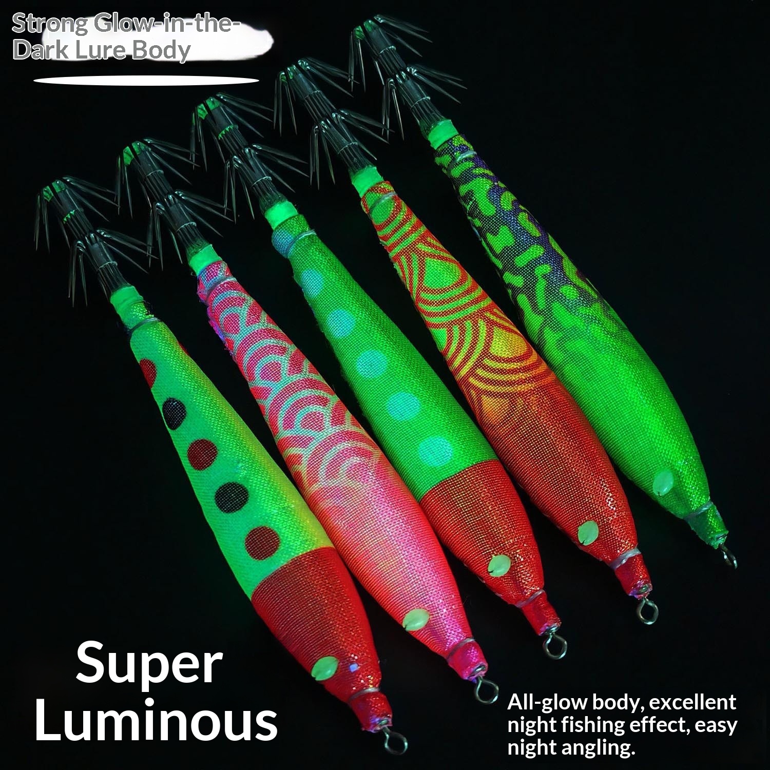 CHEERY Fishing Tackle 2026 New Stainless Steel Squid Cloth Roll No 4 Fully Luminous Double-Layer Umbrella Hook Rocket Squid – Hard Lure – view 5