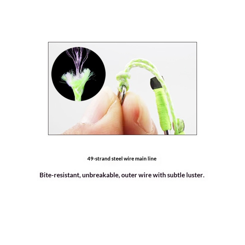 Sea Fishing Built-in Steel Wire Luminous Slow Shake Double Jig Hook for Mackerel with Barbed Points – Fishhook – view 5