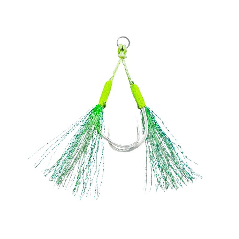 Sea Fishing Built-in Steel Wire Luminous Slow Shake Double Jig Hook for Mackerel with Barbed Points – Fishhook – view 1