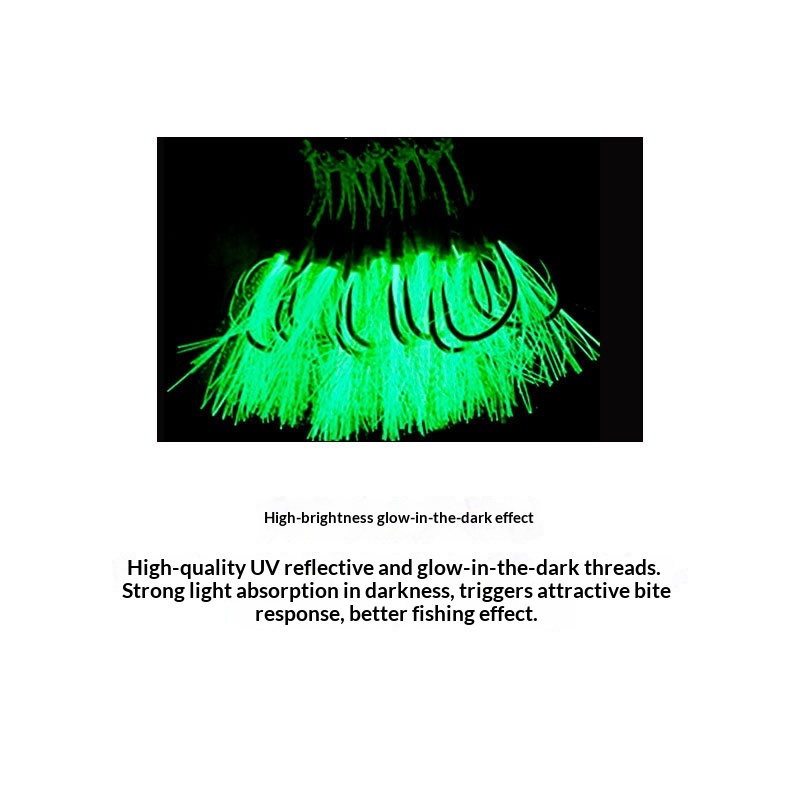 Sea Fishing Built-in Steel Wire Luminous Slow Shake Double Jig Hook for Mackerel with Barbed Points – Fishhook – view 4