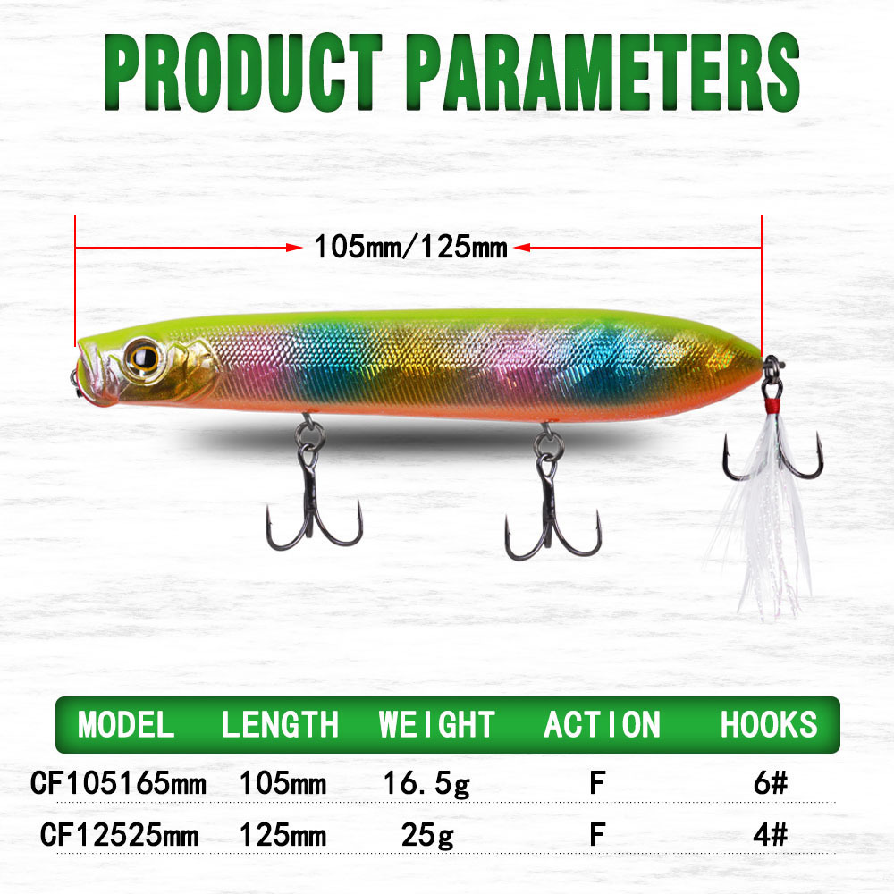CHEERY Plastic Fishing Tackle Freshwater Lure Small Size Le Dog 105mm-165g Long-Cast Floating Pencil Lure Z-Dog Hooks – Hard Lure – view 2