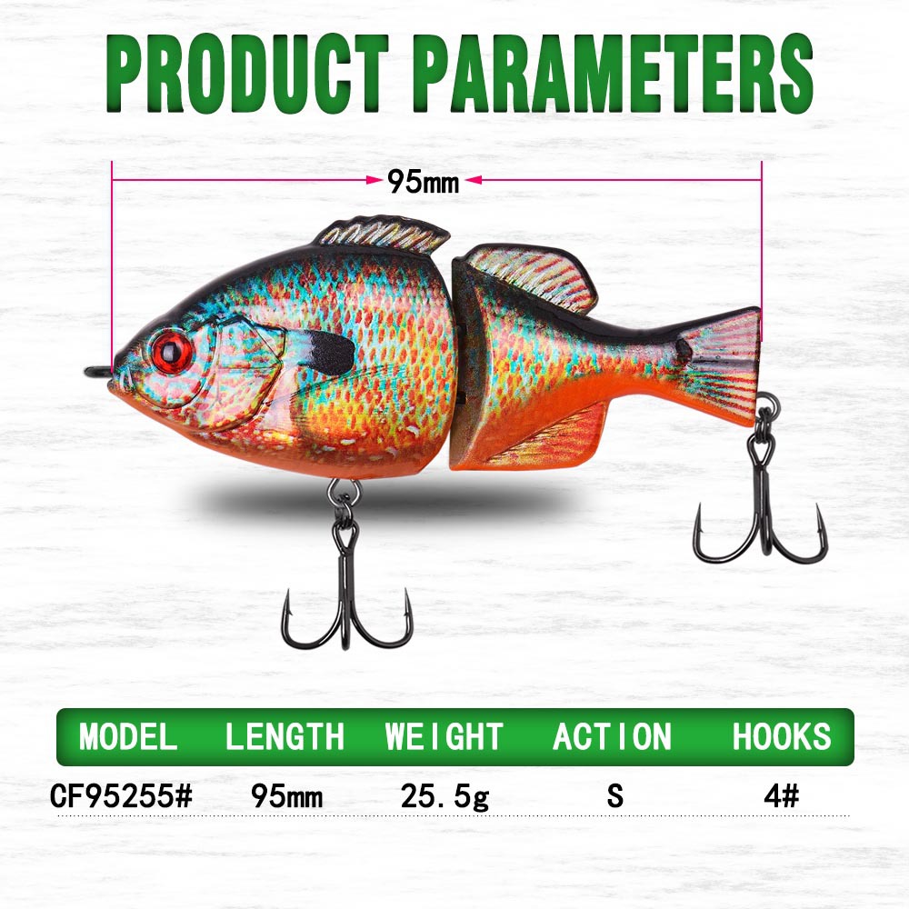 Lure Slow-Sinking 95mm 255g Multi-Section Artificial Hard Bait Freshwater Plastic Bass Bait – Hard Lure – view 5
