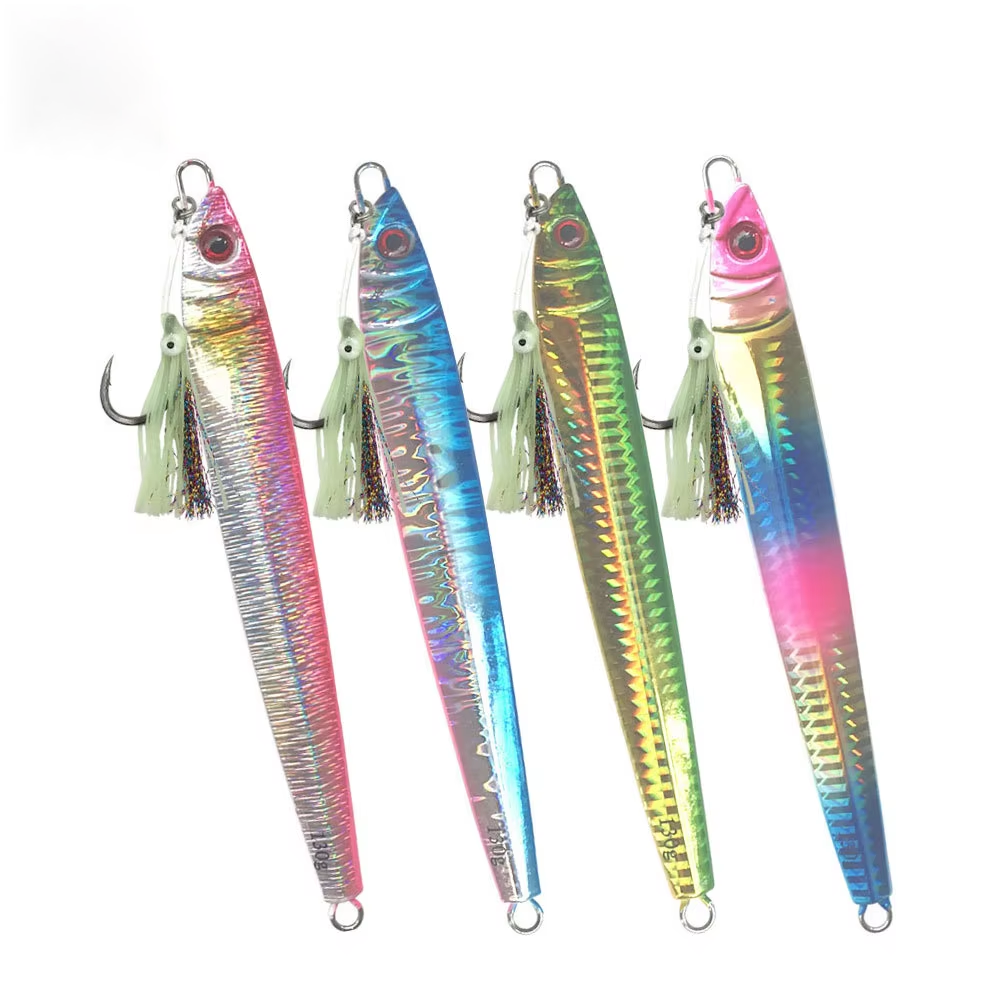 Fast-Sinking Iron Plate Jig Lure Noctilucent Long Strip Quick-Pull 150g/200g Luminous Sea Fishing Artificial Bait – Hard Lure – view 1