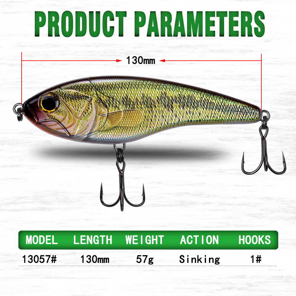 Fishing Tackle Stainless Steel Live Bait Slow-Sinking Jerk Bait 130mm 57g Freshwater Bionic Bait – Hard Lure – view 5