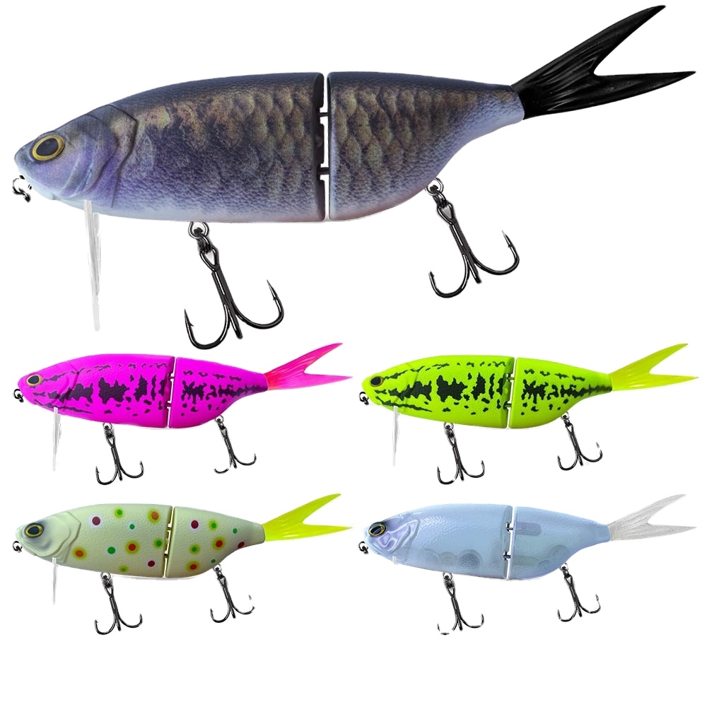 Fishing Tackle Multi-segment Swimbait Floating 200mm 88g Pufferfish Detachable Soft Tail Tongue Plate Stainless Steel – Hard Lure – view 4