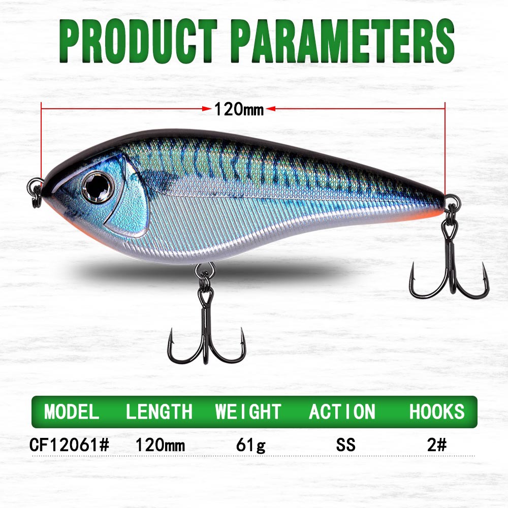 CHEERY Fishing Tackle Pike Live Bait Stainless Steel 12 cm 61 g Slow-Sinking Minnow Accepts Cross-Border E-Commerce – Hard Lure – view 2