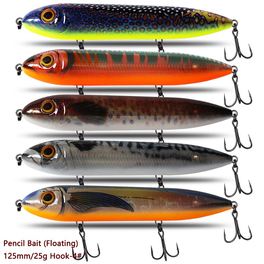 CHEERY Stainless Steel Floating Pencil Live Bait 75 cm 11 g / 95 cm 15 g / 125 cm 25 g Surface-Lying Lure – Hard Lure – view 3