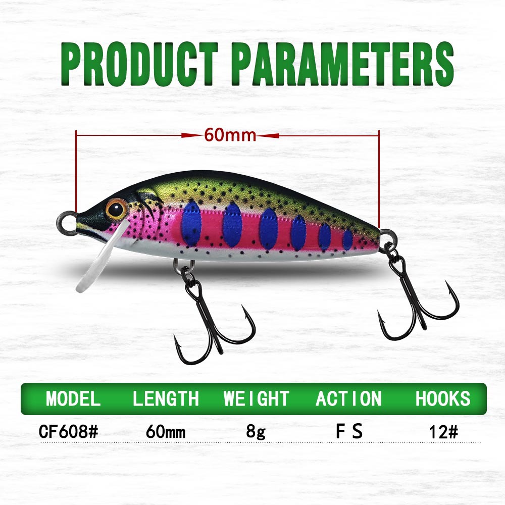 Artificial Hard Bait Lure Twitching Sinking Minnow 6cm 8g 4 Colors Plastic Stream Bionic Tilapia Bass Hooks – Hard Lure – view 4