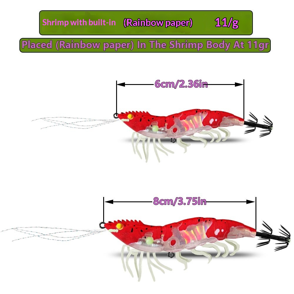 Lure Fishing Mantis Shrimp Squid Wooden Shrimp UV Glow-in-the-Dark 6-8 cm Biomimetic Artificial Soft Bait No Hooks – Hard Lure – view 2