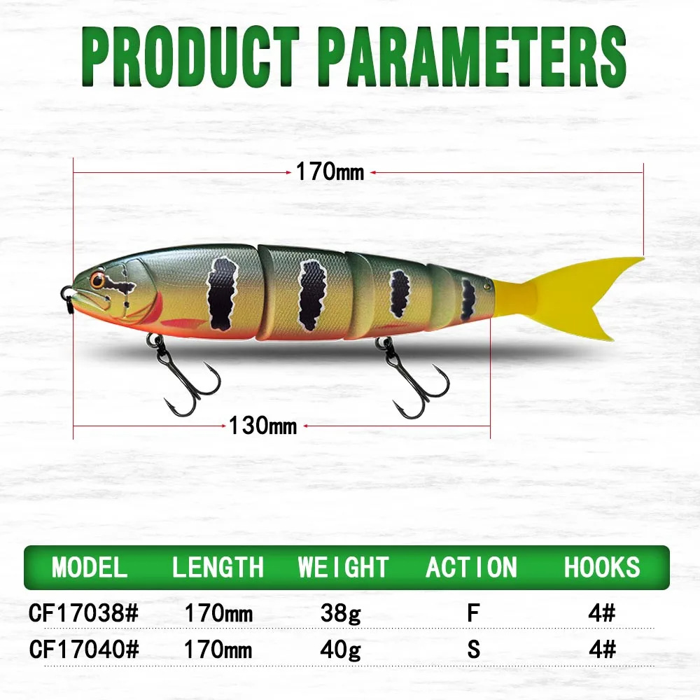 CHEERY Factory Direct Supply Live Bait Japanese Style 17/20 cm Sinking/Floating Multi-segment Swimbait Silicone Soft Tail – Hard Lure – view 2