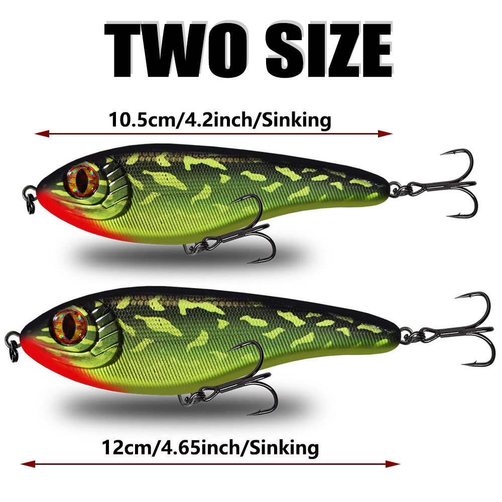 105/12cm Stainless Steel Submersible Gliding Swimming Style European Jerkbait Pike Bionic Artificial Hard Bait – Hard Lure – view 4