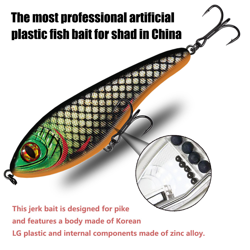 105/12cm Stainless Steel Submersible Gliding Swimming Style European Jerkbait Pike Bionic Artificial Hard Bait – Hard Lure – view 3