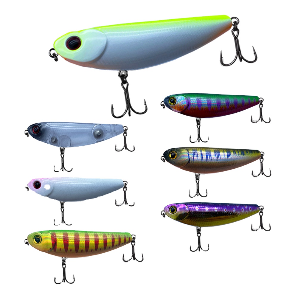 Factory Wholesale Stainless Steel Micro Floating Pencil 57mm 55g Artificial Hard Bait Topwater Lure With Hooks for Bass – Hard Lure – view 1