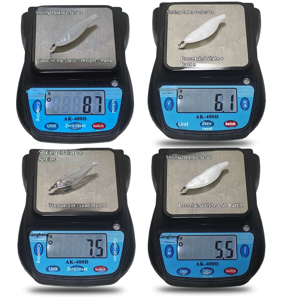 Fishing Tackle Night-Luminous Big-Eye Small-Belly Shrimp Balancing Body Bait ABS Wood Shrimp Squid Bait Hooks Fish – Hard Lure – view 4