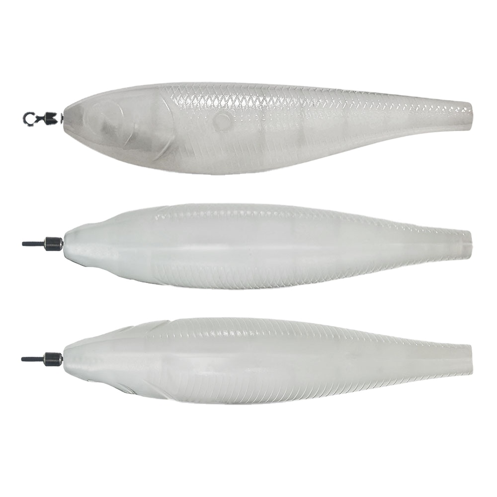 Fishing Tackle Night-Luminous Big-Eye Small-Belly Shrimp Balancing Body Bait ABS Wood Shrimp Squid Bait Hooks Fish – Hard Lure – view 2
