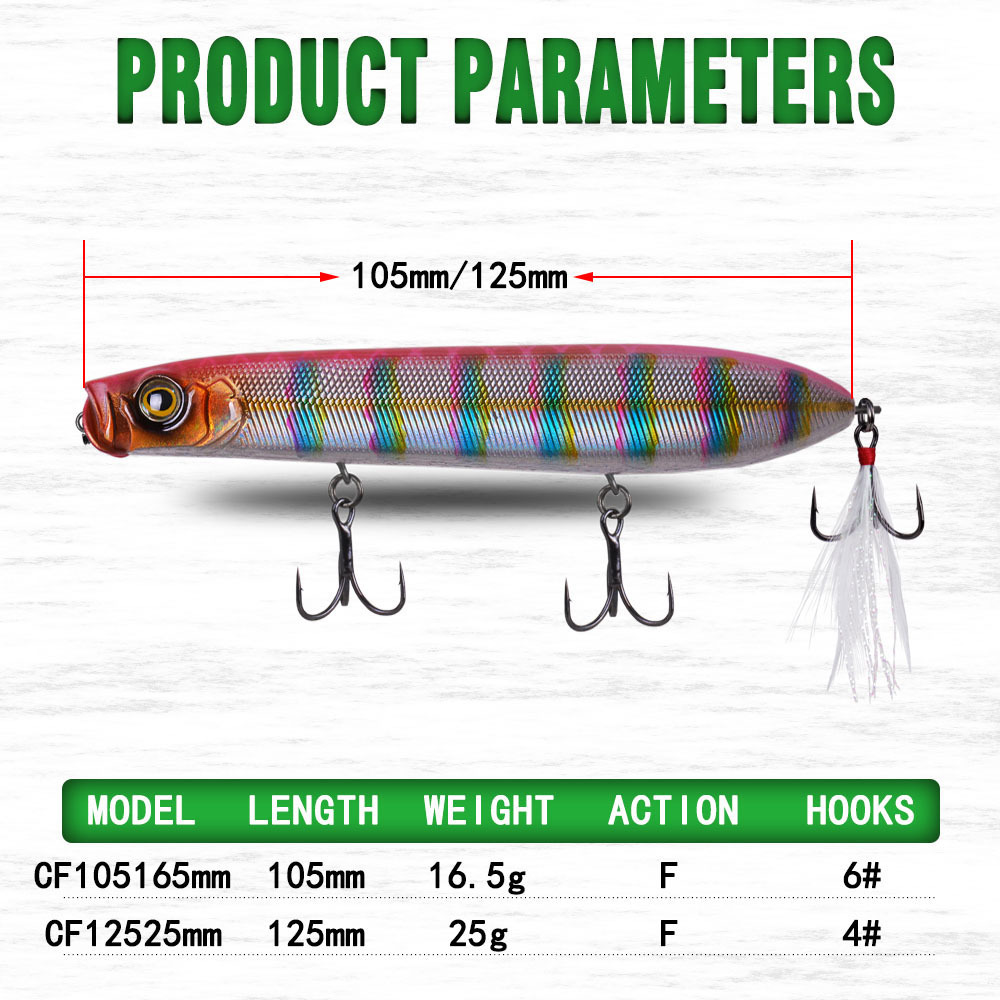 ABS Floating Pencil Lure Large Size Lightning 125mm 25g Zigzag Sea Bass Bait – Hard Lure – view 2
