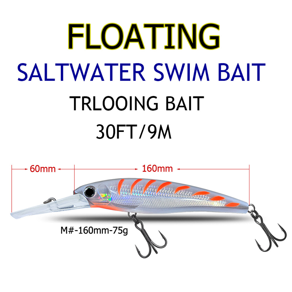 CHEERY Sea Fishing Trolling Live Bait Floating 160mm 75g Stainless Steel Minnow Lure Southern Oil Green Needle Spanish – Hard Lure – view 5