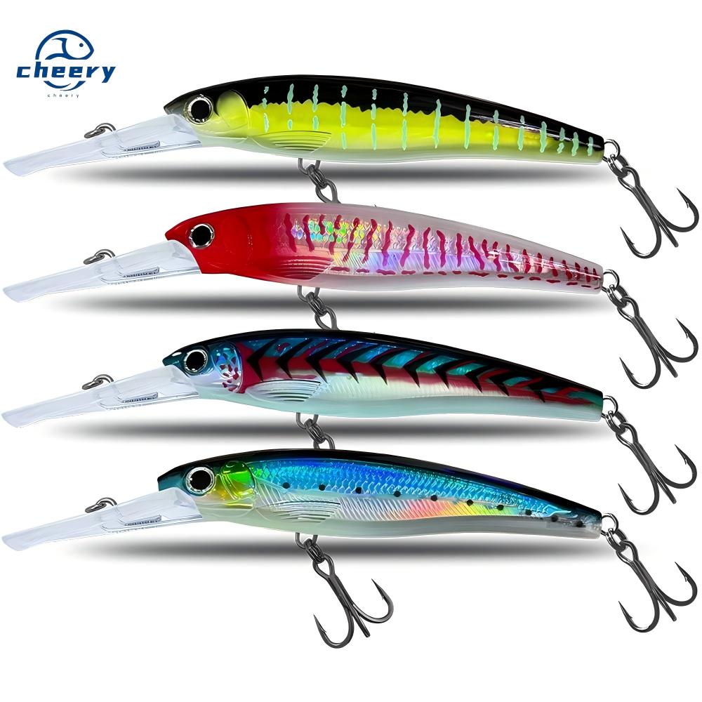 CHEERY Sea Fishing Trolling Live Bait Floating 160mm 75g Stainless Steel Minnow Lure Southern Oil Green Needle Spanish – Hard Lure – view 1