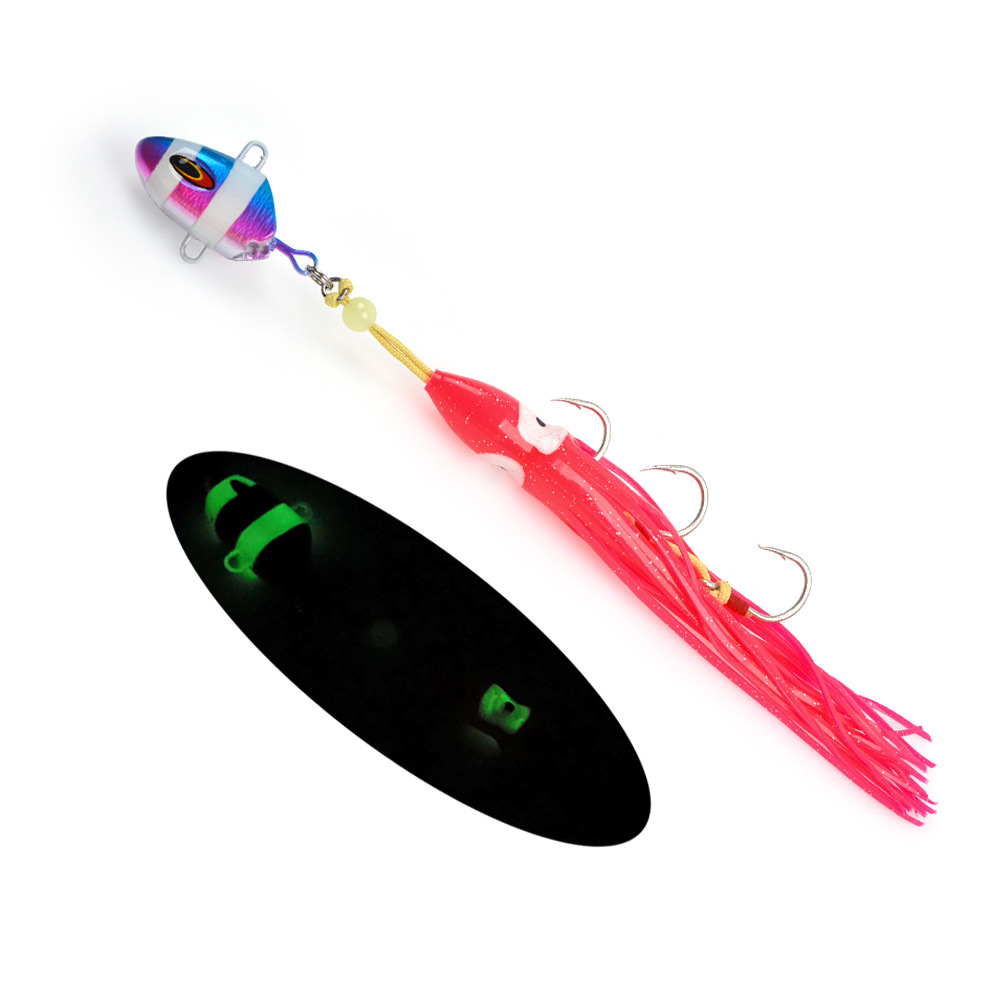 Deep-Sea Boat Fishing Artificial Hard Bait Metal Jig Slow-Rolling Luminous 100g-300g With Hooks – Hard Lure – view 3