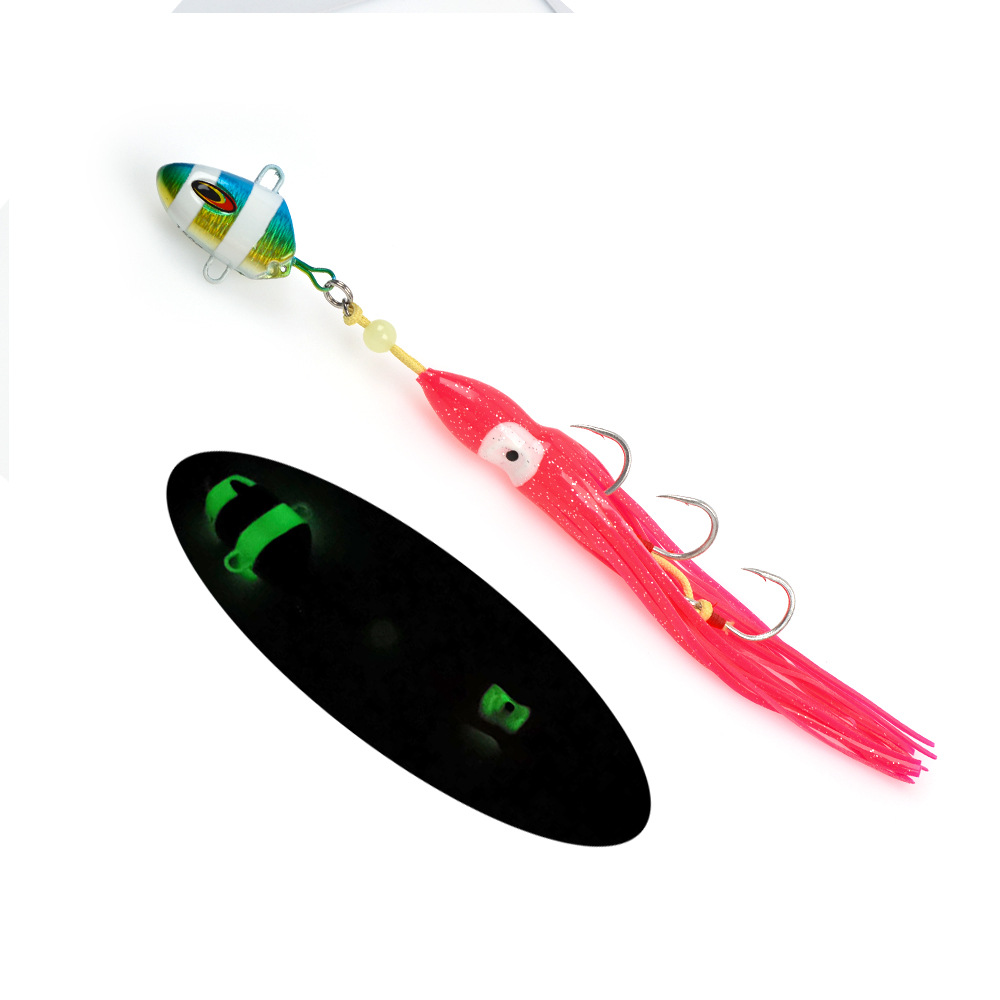 Deep-Sea Boat Fishing Artificial Hard Bait Metal Jig Slow-Rolling Luminous 100g-300g With Hooks – Hard Lure – view 4