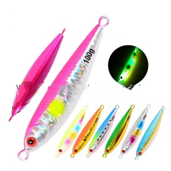 UV Sea Fishing Luminous Fast-Sinking Metal Jig 60g/80g/100g Spanish Mackerel/Sawtooth Dogfish Bionic Lure Artificial Hard Bait – Hard Lure – view 3