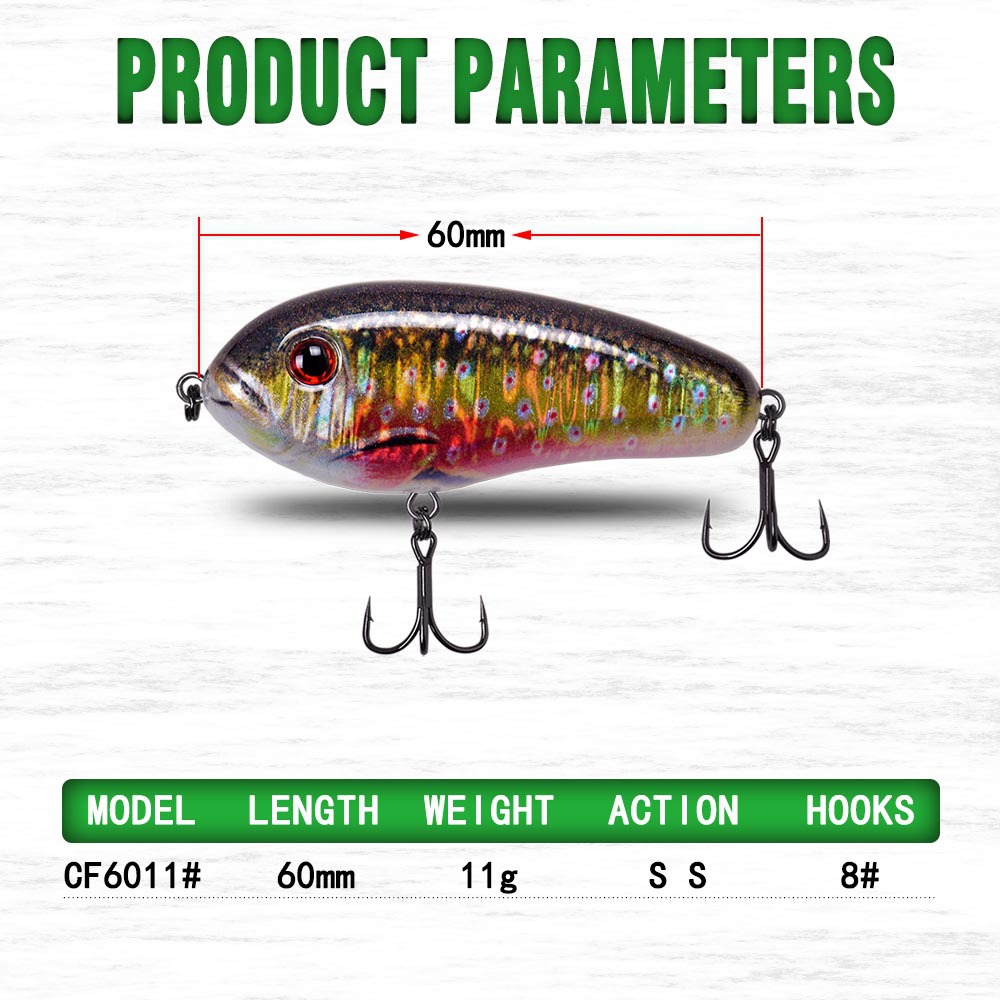 Live Bait 60mm 11g Freshwater Trembling Sinking JERK BAIT Snakehead Mandarin Fish Plastic Fishing Lure With Hooks – Hard Lure – view 5