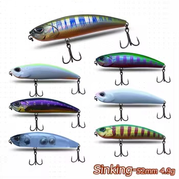 Factory-Production Direct-Sale Stainless Steel Submersible Pencil 52mm 49g Japanese-Style Micro Lure Red-Tail Five-Stripe Black – Hard Lure – view 1