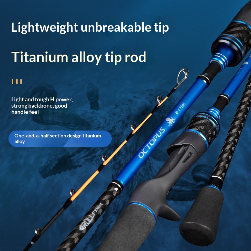 Squid Fishing Boat Rod Titanium Alloy Carbon H Hardness One Half Sections Slow Jigging Octopus Cuttlefish Sea Fishing Outdoors – Fishing Rod – view 5