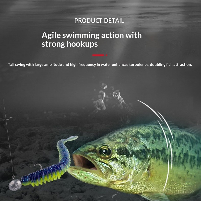 Lure Floating Anti-thread Needle Tail Stainless Steel Soft Bait Light Smell Dance Worm Inverted Fishing Ned Black Pit Fish – Soft Lure – view 3