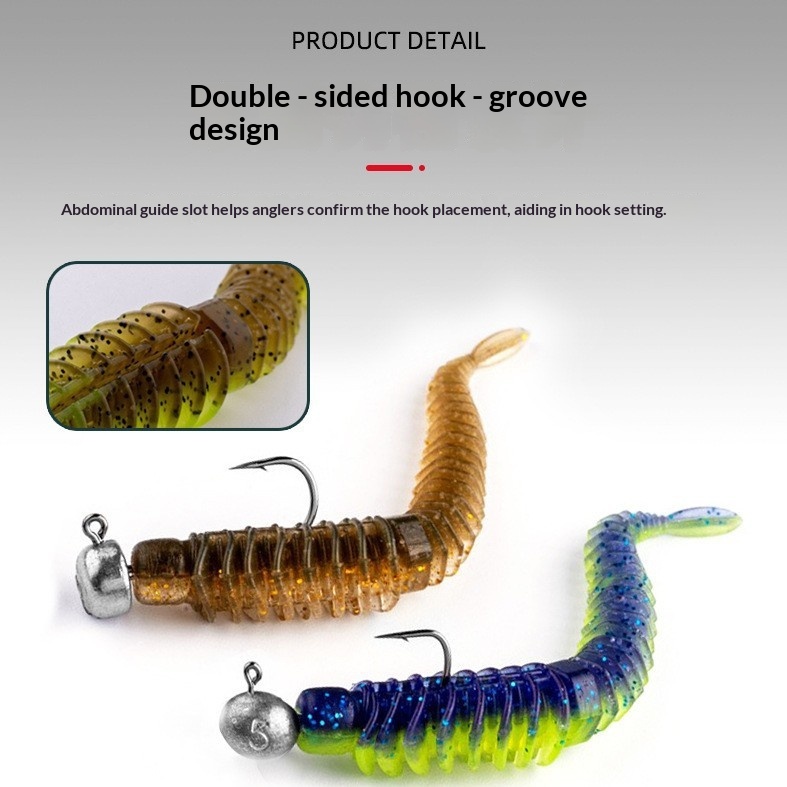 Lure Floating Anti-thread Needle Tail Stainless Steel Soft Bait Light Smell Dance Worm Inverted Fishing Ned Black Pit Fish – Soft Lure – view 4
