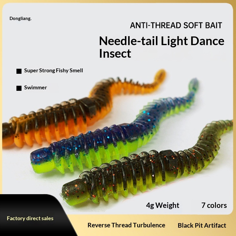 Lure Floating Anti-thread Needle Tail Stainless Steel Soft Bait Light Smell Dance Worm Inverted Fishing Ned Black Pit Fish – Soft Lure – view 5