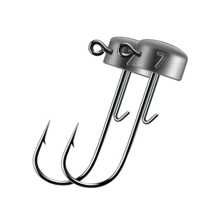 Die-casting Ned Lead Head Hook Bass Fishing Lure Soft Bait Black Pit Mandarin Fish 7g Micro-Object Reinforced Blood Groove River – Fishhook – view 1