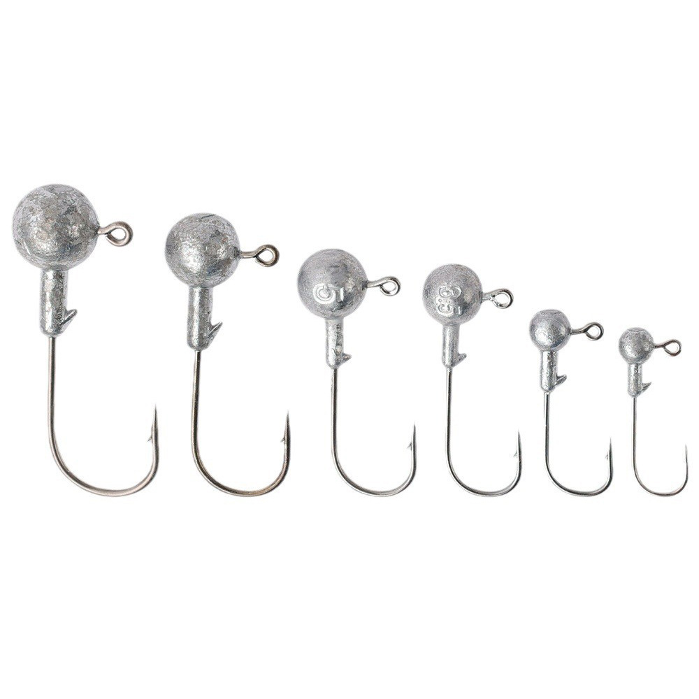 Shark Scavenger 5-Piece Natural-Colored Lead Head Barbed Hooks Lure Fishing Soft Bait 1g-10g Sharp Tip Fishing Gear Accessories – Fishhook – view 5