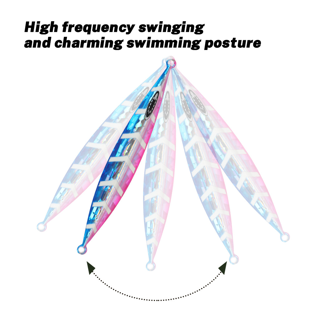 CHEERY Slow-Rolling Iron Plate Metal Artificial Hard Bait Lure Without Hooks for Sea& Boat Fishing Night-Glow Targeting Mackerel – Hard Lure – view 3