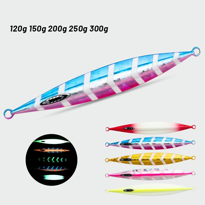 CHEERY Slow-Rolling Iron Plate Metal Artificial Hard Bait Lure Without Hooks for Sea& Boat Fishing Night-Glow Targeting Mackerel – Hard Lure – view 5