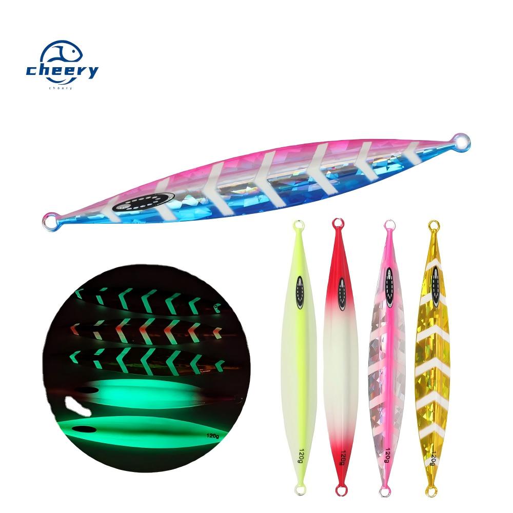 CHEERY Slow-Rolling Iron Plate Metal Artificial Hard Bait Lure Without Hooks for Sea& Boat Fishing Night-Glow Targeting Mackerel – Hard Lure – view 1