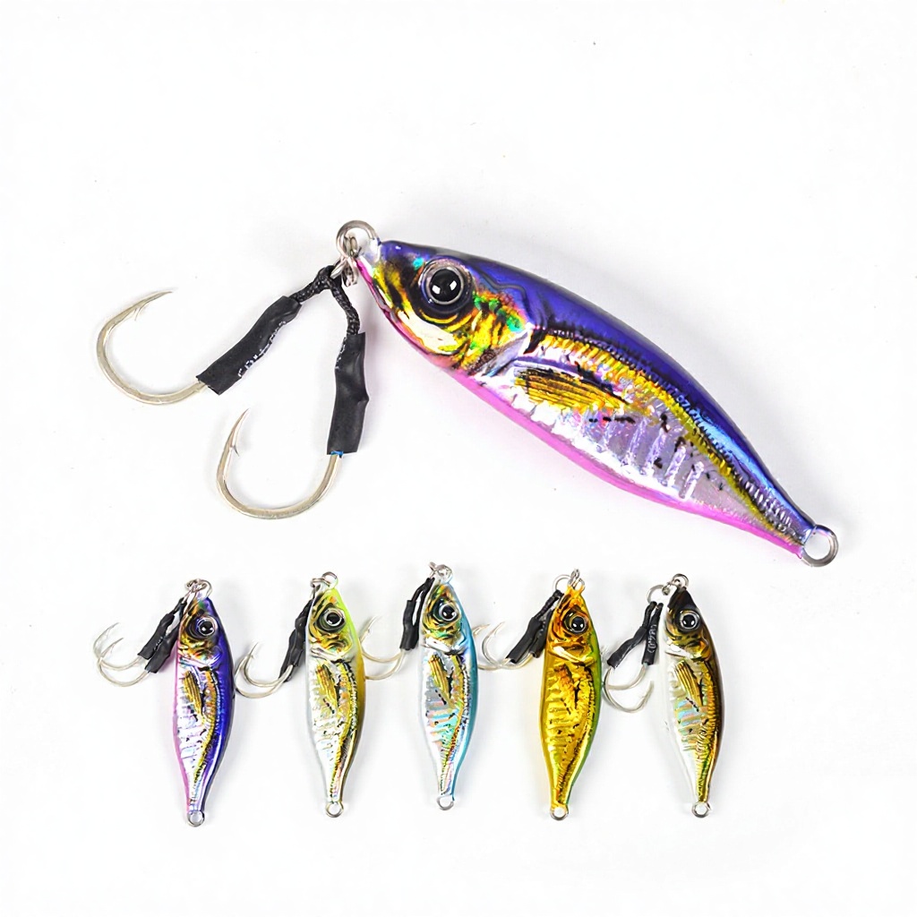 Lure Bait 3D Printed Metal Plate Bio-Imitation Bait 60g 80g Long-Distance Freshwater Saltwater Fishing Bass Perch Lead Fish – Hard Lure – view 1