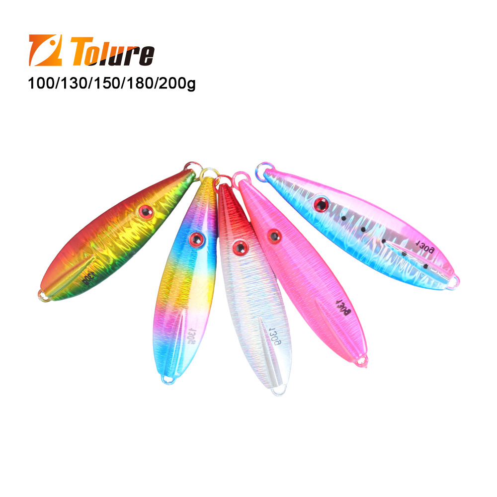 Metal Jig Lure Laser Seven-Color Glow-in-the-Dark Slow-Roll 100g Artificial Hard Bait Sea Fishing Boat Fishing Lead Fish Lure – Hard Lure – view 4