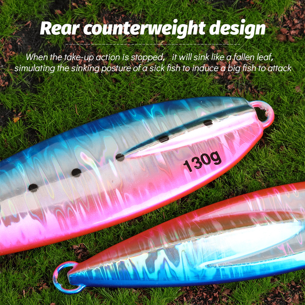 Metal Jig Lure Laser Seven-Color Glow-in-the-Dark Slow-Roll 100g Artificial Hard Bait Sea Fishing Boat Fishing Lead Fish Lure – Hard Lure – view 5