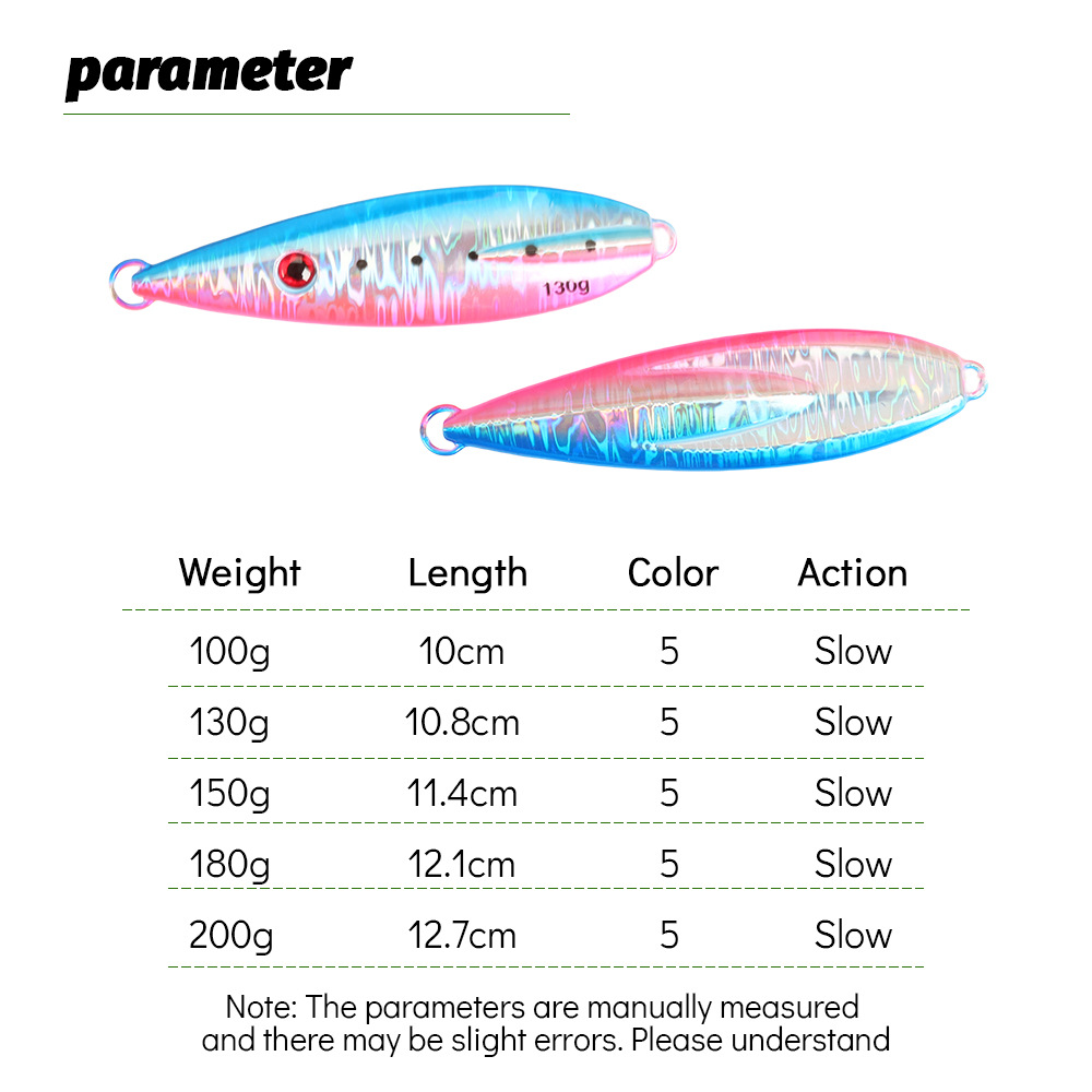 Metal Jig Lure Laser Seven-Color Glow-in-the-Dark Slow-Roll 100g Artificial Hard Bait Sea Fishing Boat Fishing Lead Fish Lure – Hard Lure – view 3